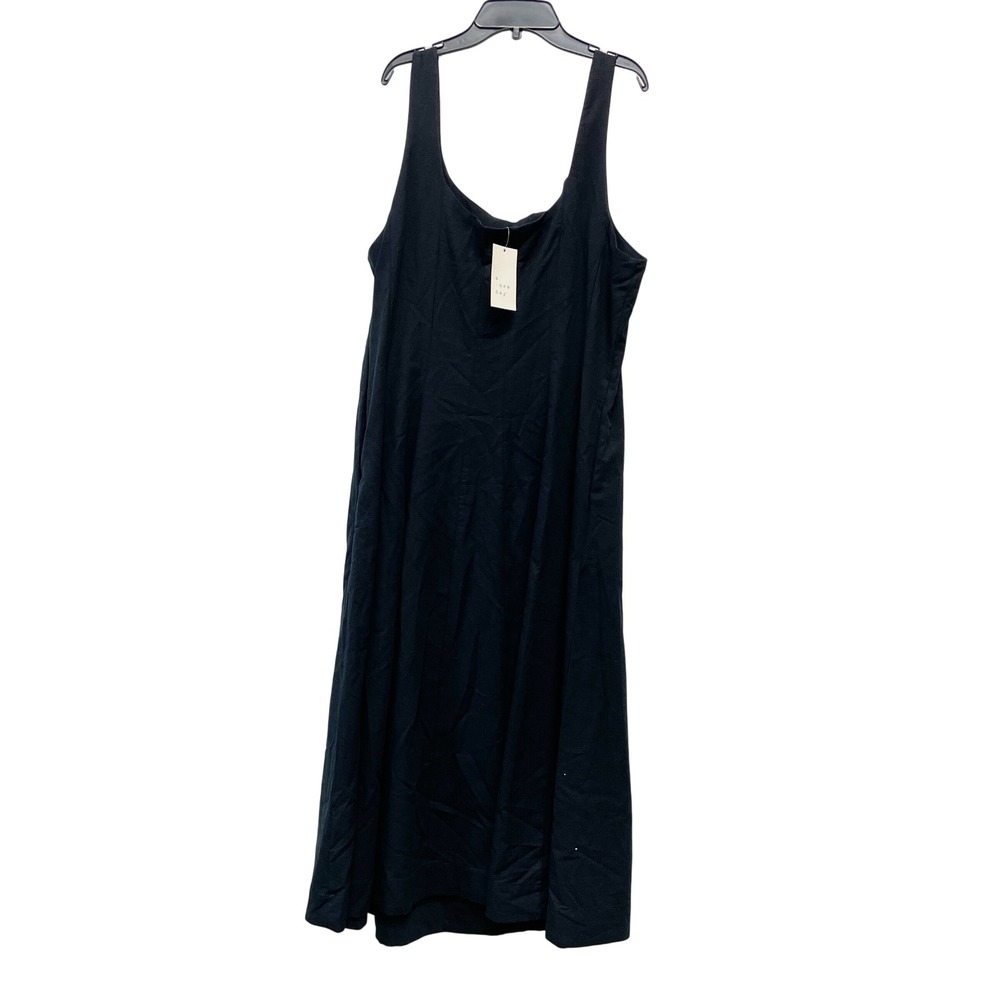 A New Day Women's Black Sleeveless Square Neck Midi Dress Size 17